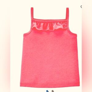 Carter’s pink ruffled front spaghetti strap tank top shirt GUC